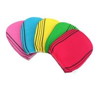 SWOOMEY 3pcs Double Sided Shower Gloves for Body Exfoliation, Stretchy Fiber Bath Gloves to Remove Dust and Dead Skin, Suitable for Adults and Bathing Random Color