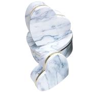 SWOOMEY 3pcs Heart Shaped Boxes for Chocolates and Homemade Crafts, White Copper Plated Paper Material, Preserving Flowers and Not Easy to Deform, for Showers or Proposal
