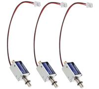 SWOOMEY 3Pcs Mini Electromagnetic Solenoid Push Type Solenoid with Open Frame and Fine Workmanship for Mechanical Use Compatible with Arduino Relay Dc 12V