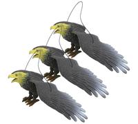 SWOOMEY 3Pcs Plastic Eagle Hanging Ornaments for Garden Outdoor Yard Decor with Function and Realistic Design