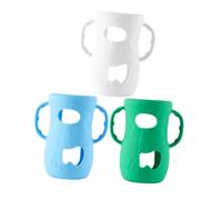 SWOOMEY 3pcs Silicone Bottle Covers Handles for Baby Glass Bottles Nursing Sleeves Large Size Blue White Green Anti-Breakage Protector for Infant Feeding and Nursery Use