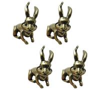 SWOOMEY 4pcs Brass Rabbit Keychain Charms Lightweight DIY Crafts Pendant Set with Retro Zodiac Rabbit Shape for Keychain DIY Use and Decorative Accessories