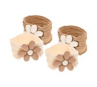 SWOOMEY 4pcs Hair Bands for Girls Flower Headband Girl Headband Soft Stretchy Nylon Hairbands Handmade Hair Accessories