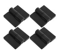 SWOOMEY 4pcs Plastic and Stainless Steel Door Hinges for Public Restroom Partitions Easy Installation and Enhanced Durability, Black Heavy Duty Hinges Suitable for Glass Doors