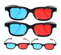 SWOOMEY 4pcs Plastic Glasses for Tv Projector Blue Blocking Viewing Glasses for Home Theater Red Blue Novelty Gamer