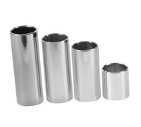 SWOOMEY 4Pcs Stainless Steel Guitar Slides Includes Portable Finger Slider for Acoustic Electric Guitars for Various Playing Styles