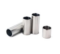 SWOOMEY 4pcs Stainless Steel Guitar Slides Set, Chromed Finger Tubes for Blues Electric Guitar, Four Sizes 28mm 51mm 60mm 70mm, Silver Tone Bass and Steel String Slider Accessories