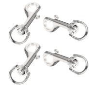 SWOOMEY 4pcs Swivel Alloy Pet Leash Hooks Multi-purpose Snap Clips Sturdy Silver Hooks for Dog Leash and Handbag Accessories