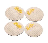 SWOOMEY 4pcs Wooden Circular Newborn Birth Announcement Signs, Rustic Baby Keepsake Plaques for Boys, Record Birth Date, Time, Weight and Height for Nursery or Baptism Gift
