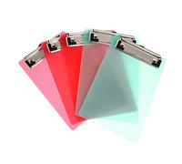 SWOOMEY 5 Pack Mini Transparent Clipboards Plastic Clip Boards for Notes Receipts and Memos Low Profile Clip Random Colors Random Color