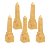 SWOOMEY 5pcs Egyptian Obelisk Statue Desktop Tower Model Resin Ancient Egyptian Obelisk Sculpture Distinctive Ancient Elegance for Family Bonding and Sand Table Games