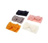 SWOOMEY 5Pcs Girl Bow Headbands Adorable Hair Accessories Stretchy Comfortable for Newborn Photography Includes Grey Bows