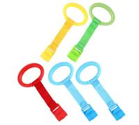 SWOOMEY 5pcs Pull for Crib Nursery Boy Girl Walking Assist Tools Easy-Grasp Design for Boy Girl Coordination Educational Hanging for Home and Travel