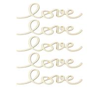 SWOOMEY 5pcs Unfinished Wood Cutouts Slices for DIY Crafts Decorations Love Shape Artisan Teaching Party Supplies