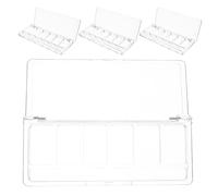 SWOOMEY 6 Grid Plastic Eyeshadow and Blush Palette 4Pcs, Refillable Makeup Organizer Case Suitable for DIY Cosmetic Storage and-The-Go Use