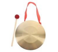 SWOOMEY 6 Inch Brass Hand Gong with Hammer Set for Company Opening, Sturdy Percussion Instrument with Loud Sound and Hand-made Craftsmanship, for Children and Traditional Music