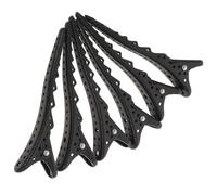 SWOOMEY 6pcs Black Plastic Shark Hair Clips Smooth Surface Hairdressing Clips that Won't Hurt Hair Suitable for Washing Face Make