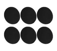 SWOOMEY 6pcs Black Ultra Thin Makeup Powder Puff Set Made of Pu Leather and Soft Fabric for Foundation Application, Versatile Usage for Pressed and Loose Cosmetics