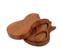 SWOOMEY 6Pcs Guitar Picks with Wood Storage Box Organizer Plectrum Holder for Guitars Ukuleles More Lightweight Travel Friendly Design