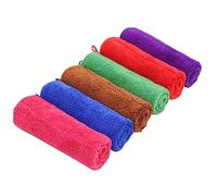 SWOOMEY 6pcs Hanging Hand Towels Coral Fleece Microfiber Cloths Fast Dry Solid Color Kitchen and Bathroom Dish Wash Cloths Multipurpose