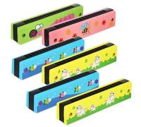 SWOOMEY 6Pcs Harmonica for Double Row Musical Instruments with Cute Designs for Beginners and Party Favors Rich Tunes and Music Enlightenment
