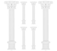 SWOOMEY 6pcs Mini Roman Pillar Figurines Home Decor Columns Lightweight Portable Abs Material Classical and Modern Style Decorative Sculptures for Photography Props and Table Decoration