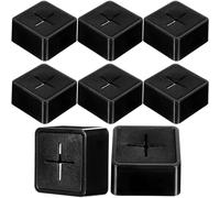 SWOOMEY 8 Pcs Kitchen Tea Towel Holders Self-Adhesive Wall Mounted Hanging Towel Holder Set for Bathroom and Cupboard, No Drilling, Easy to Use, Black Abs and Silicone Material,