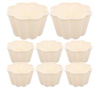 SWOOMEY 8pcs Flower Shape Plastic Jelly Pudding Molds for Baking and Freezing, Multipurpose Cake Mold for Egg Custard, Chocolate, Desserts, Kitchen Use