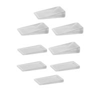 SWOOMEY 8pcs PVC Door Wedges and Furniture Leveling Shims Set with White Soft Non-deformable Material for Stable Support and Protection of Doors and Cabinets
