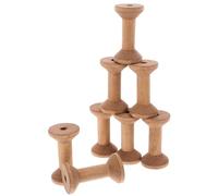 SWOOMEY 8pcs Wooden Sewing Bobbins for Embroidery Thread and Cord, Natural Khaki Wood Spools 70x40mm, Hand Operated Yarn Winders Prevent Thread Tangling, for Sewing Machines and DIY