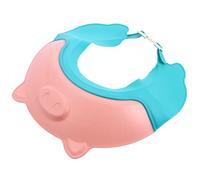 SWOOMEY Adjustable Baby Shower Cap for Hair Washing and Ear Protection, Pink Bathing Hat for Toddlers Pig Design, Soft Silicone Bath Visor for Bath Time