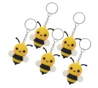 SWOOMEY Adorable Cartoon Bee Keychain Set Lightweight Decoration 5pcs with Cute Bee-shaped Pvc and Metal Material and Easy to Carry Purse or Backpack Pendant for Bee-themed Party Favors