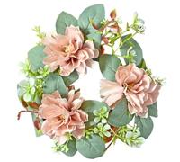 SWOOMEY Artificial Pillar Candle Ring Wreath Small Leaves Made of Plastic, Never Wither, for Wedding and Home Decoration to Create A Festive Atmosphere