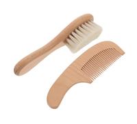 SWOOMEY Baby Grooming Brush Set for Newborns Soft Bristle Hair and Shower Brush Beech Wood Handle Infant Bathing and Scalp Care Tools