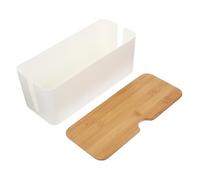 SWOOMEY Bamboo Lid Cord Organizer Box Cable Management Box for Home Office Stylish and Easy to Clean Cord Storage Organizer Capacity for Multiple Cables