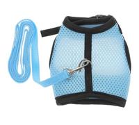 SWOOMEY Blue Mesh Cloth Pet Harness Leash for Guinea Pig and Rabbit, Prevents Pulling and Choking, Keeps Warm, for Indoor Use