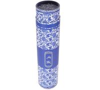 SWOOMEY Blue Paper Calligraphy Scroll Box Accommodates Multiple Scroll Sizes with Elegant Brocade Pattern, Practical Protection for Valuable Collections for Storing Chinese Paintings