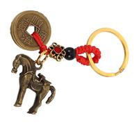 SWOOMEY Brass Rearview Mirror Hanging Accessories Car Pendant Intricate Carving Techniques for Ward off Evil and Wealth Bringing Golden Car Decor Charm