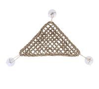 SWOOMEY Breathable Triangular Climbing Net Brown Mesh Hammock with Cup and Metal Utilising Vertical Space Lizard for Iguana and Anole Pet Reptiles