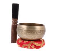 SWOOMEY Buddhist Sound Bowl Meditation Bowl Coppery Relaxation Yoga Gasket Mallet Set for Practice Random Color