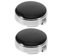 SWOOMEY Button Covers Clip on Resistance to Wear and Finely Crafted Details, Elegant Design 2pcs Black Zinc Alloy Dress for Shirt Buttons, for Weddings and Business Formal