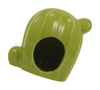 SWOOMEY Ceramic Hamster Nest Small Pet Cooling House with Cactus Shape for Summer Use in Pet Cage, Easy Cleaning and Decorative Hideout for Hamsters and Guinea Pigs