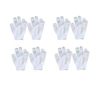 SWOOMEY Child Bath Gloves and Nylon Shower Gloves for Children, Soft Five-Finger Exfoliating Body Scrub Mitts, Colorful Bubble Texture, White 8pcs Set for Bathing and Shower Use