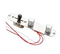 SWOOMEY Chrome Pre-wired 3-way Control Plate for Electric Guitar, Metal Plastic DIY Replacement Part with Precise Volume and Tone Adjustment, for Musicians