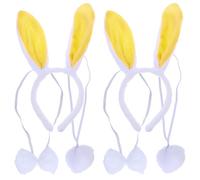 SWOOMEY Cloth Accessories, Decorative Bow Tie and 2 Set Creative Rabbit Ear Headband Set with that Firmly Stay for Easter Party Decor and Performance Photo Props