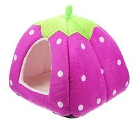 SWOOMEY Comfortable Strawberry Tent for Pets Wear Resistant Hamster House Cozy Hideout for Rabbits and Hamsters Detachable Cushion Included Safe Natural Cloth for Daily Activities