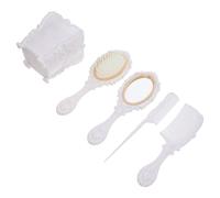 SWOOMEY Compact Mirror and Airbag Comb Set for Wet and Dry Hair, Plastic Scalp Massage Comb Brush, Chic and Elegant Portable Makeup Vanity Kit Suitable for Makeup