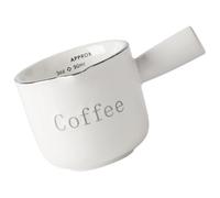 SWOOMEY Condiments Ceramic to for Latte Serving and Coffee Milk Kettle 90ml Small Measuring Pitcher Transport White Cup Shape Milk Jug