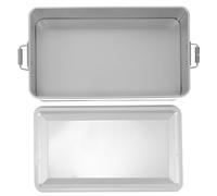 SWOOMEY Cookie Tin Rectangle Iron Box with Lid for Sweet Storage for Party and Holiday Celebrations