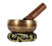 SWOOMEY Copper Singing Bowl with Mallet Cushion 9cm Meditation Bowl for Yoga Mindfulness Buddha for Therapeutic Relaxation Random Color